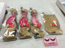 Load image into Gallery viewer, 100% Human Hair 3 Bundles with Lace Frontal Closure (18" 20", 22" + 16" closure)