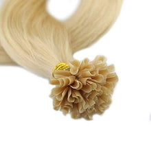 Load image into Gallery viewer, Full Shine Milcro Ring U Tip Real Human Hair Extensions Blonde #613