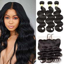 Load image into Gallery viewer, 100% Human Hair - 3 Bundles + Closure  (14", 16", 18", +12" * 13x4 lace Frontal)
