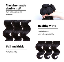 Load image into Gallery viewer, 100% Human Hair - 3 Bundles + Closure  (14", 16", 18", +12" * 13x4 lace Frontal)
