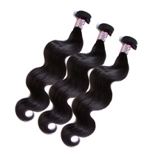 Load image into Gallery viewer, 100% Human Hair - 3 Bundles + Closure  (14", 16", 18", +12" * 13x4 lace Frontal)
